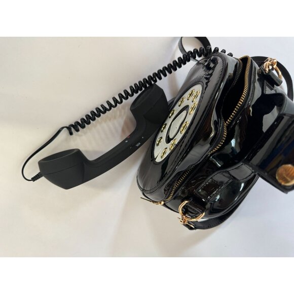 Retro Black & White Telephone Handbag With Heart Dial & Functional Cord - Picture 9 of 16